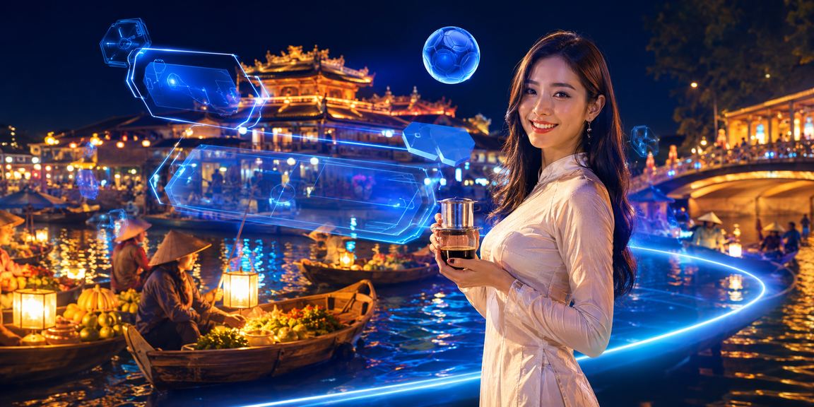 Người dùng Huế xem voucher esports trên điện thoại trong quán cà phê